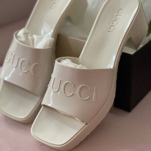 Gucci Cream Jelly Sandals